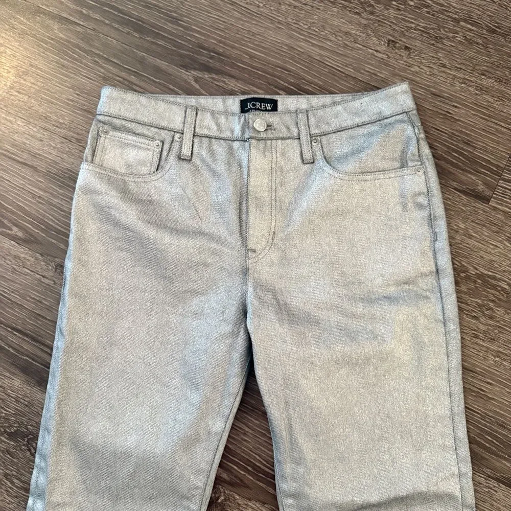 J. Crew Collection slouchy-straight jean in silver